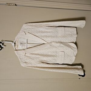 Elegant Cream Lace Women's Blazer